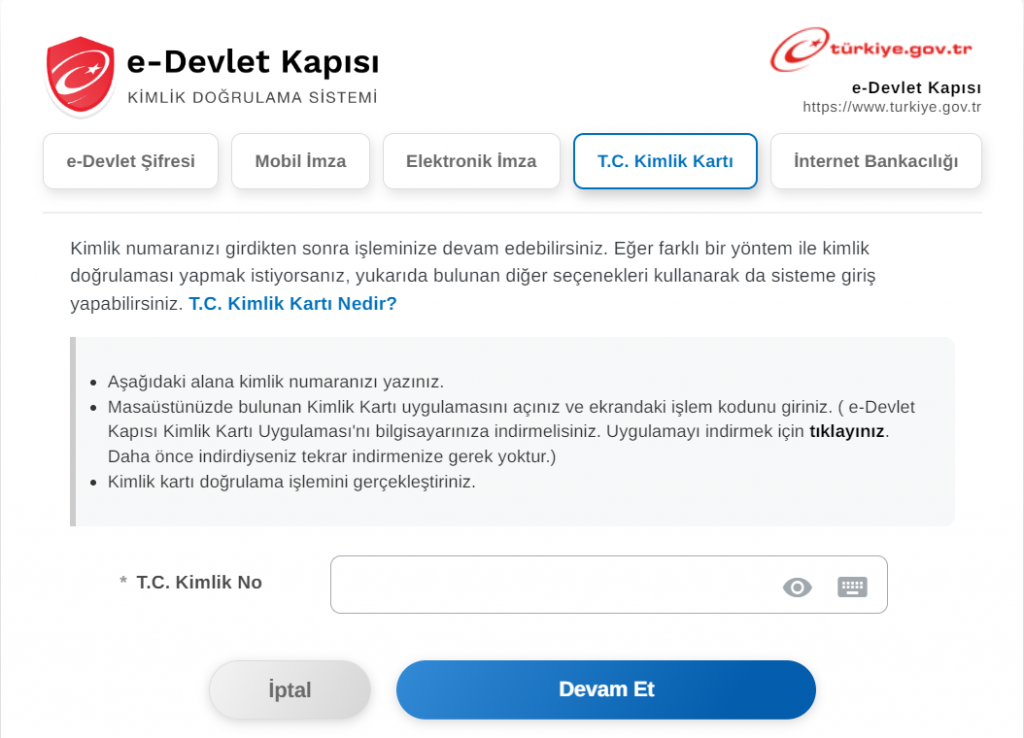 e devlet tc kimlik karti giris 1024x738 1 Kimlik Kartıyla Stadyuma Giriş: TFF'nin Yenilikleri