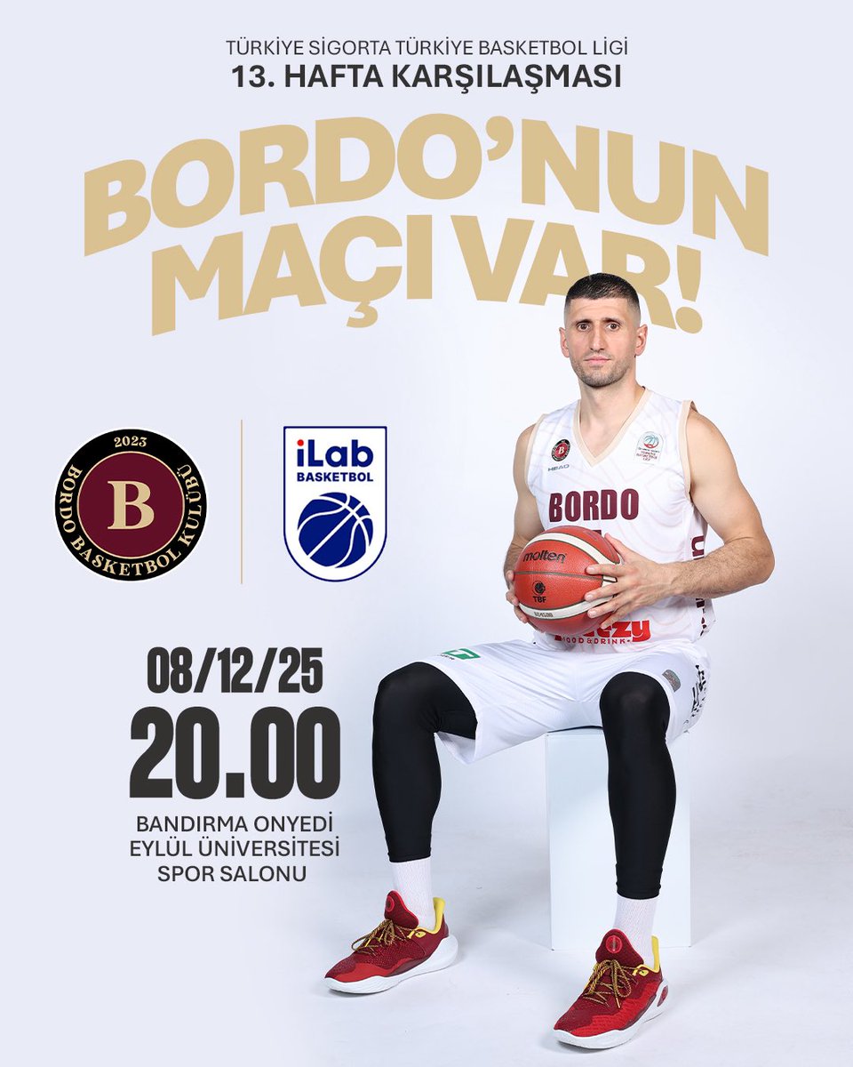 Parmos Otel Bandırma Bordo Basketbol, Türkiye Basketbol Ligi 13. Hafta Maçında iLab’ı Ağırlıyor
